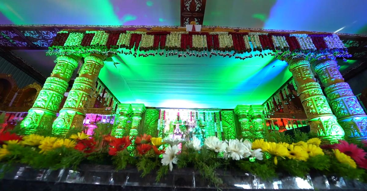 Compleion Rites Stage Background A Fully Decorated Stage For An Event · Free Stock Video