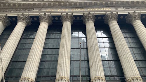 The New York Stock Exchange Building In Low Angle View
