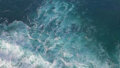 aerial view of the ocean waves