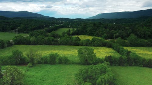 Drone Footage Of Farm Fields