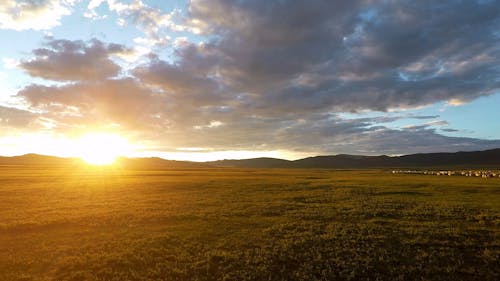 View Of Sunset Over The Mountains