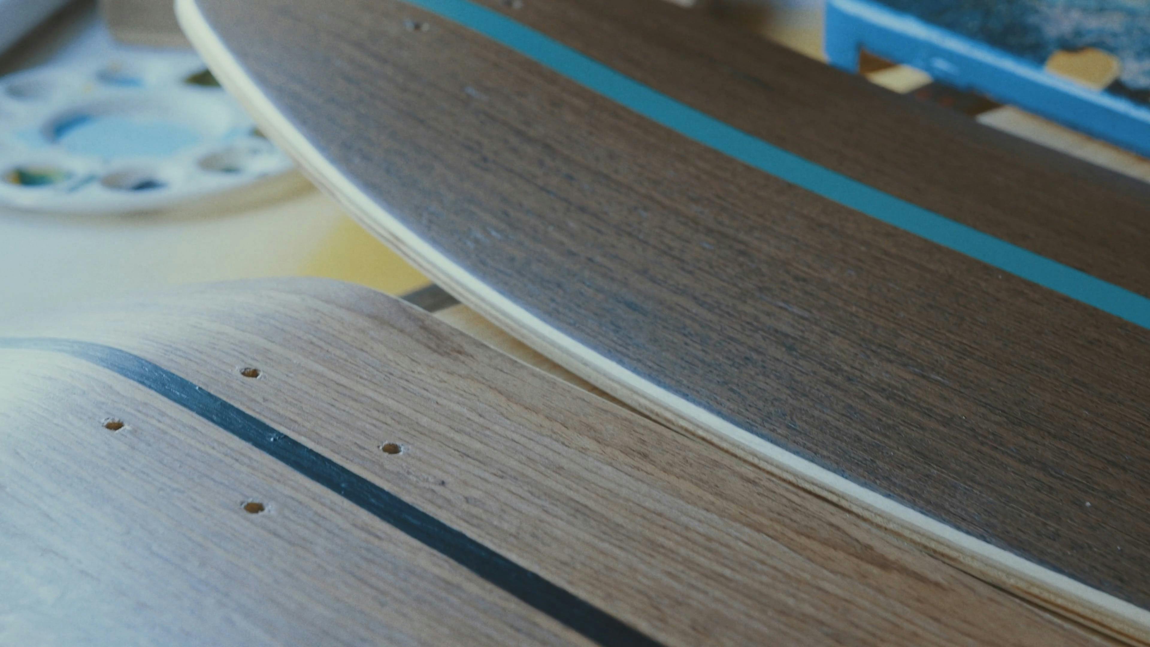 Close Up of Skateboard Decks · Free Stock Video