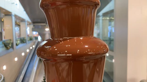 Close-Up Shot of a Chocolate Fountain