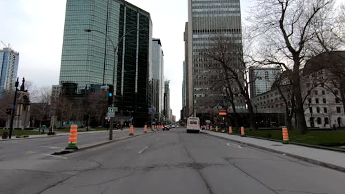 The Street In Montreal Business District During Community Quarantine