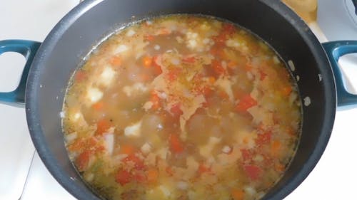 Cooking A Soup Dish On A Pot