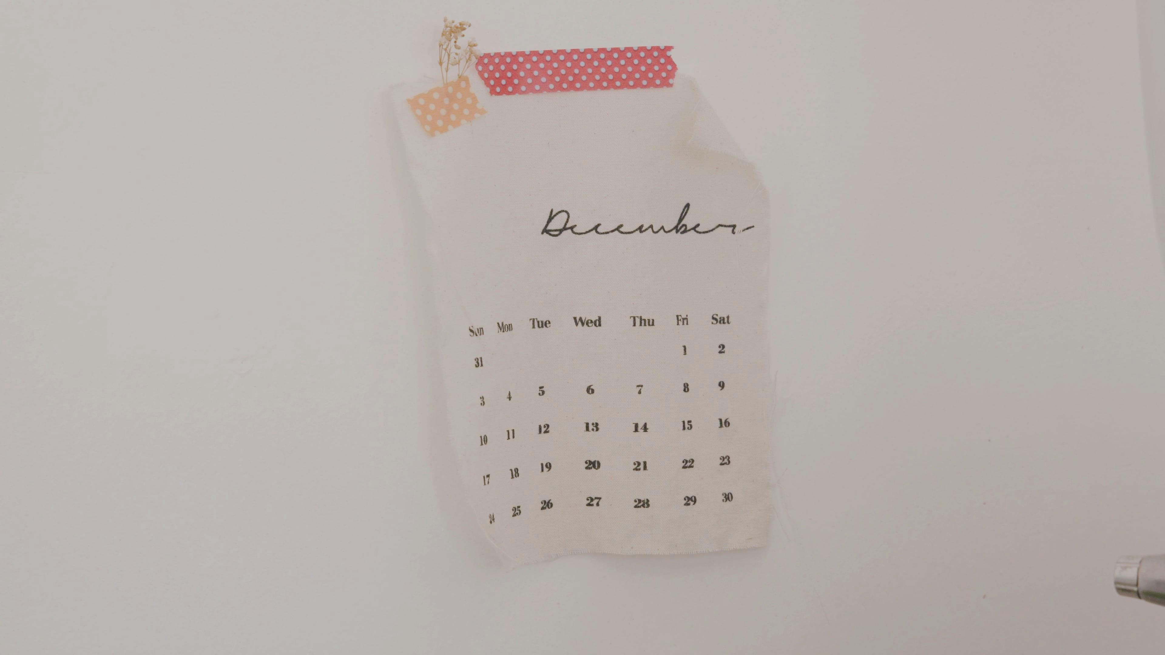 Calendar Hanged on a Wall Free Stock Video Footage, RoyaltyFree 4K