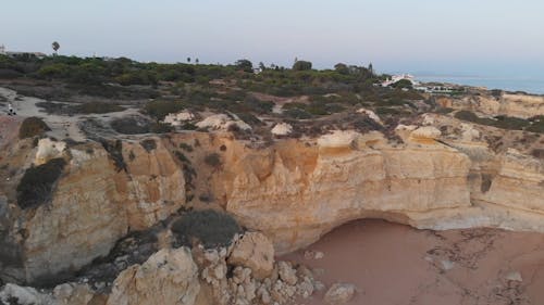 A Drone Shot Over a Coastal Cliff