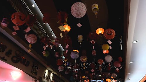 Lanterns Decoration in a Mall 