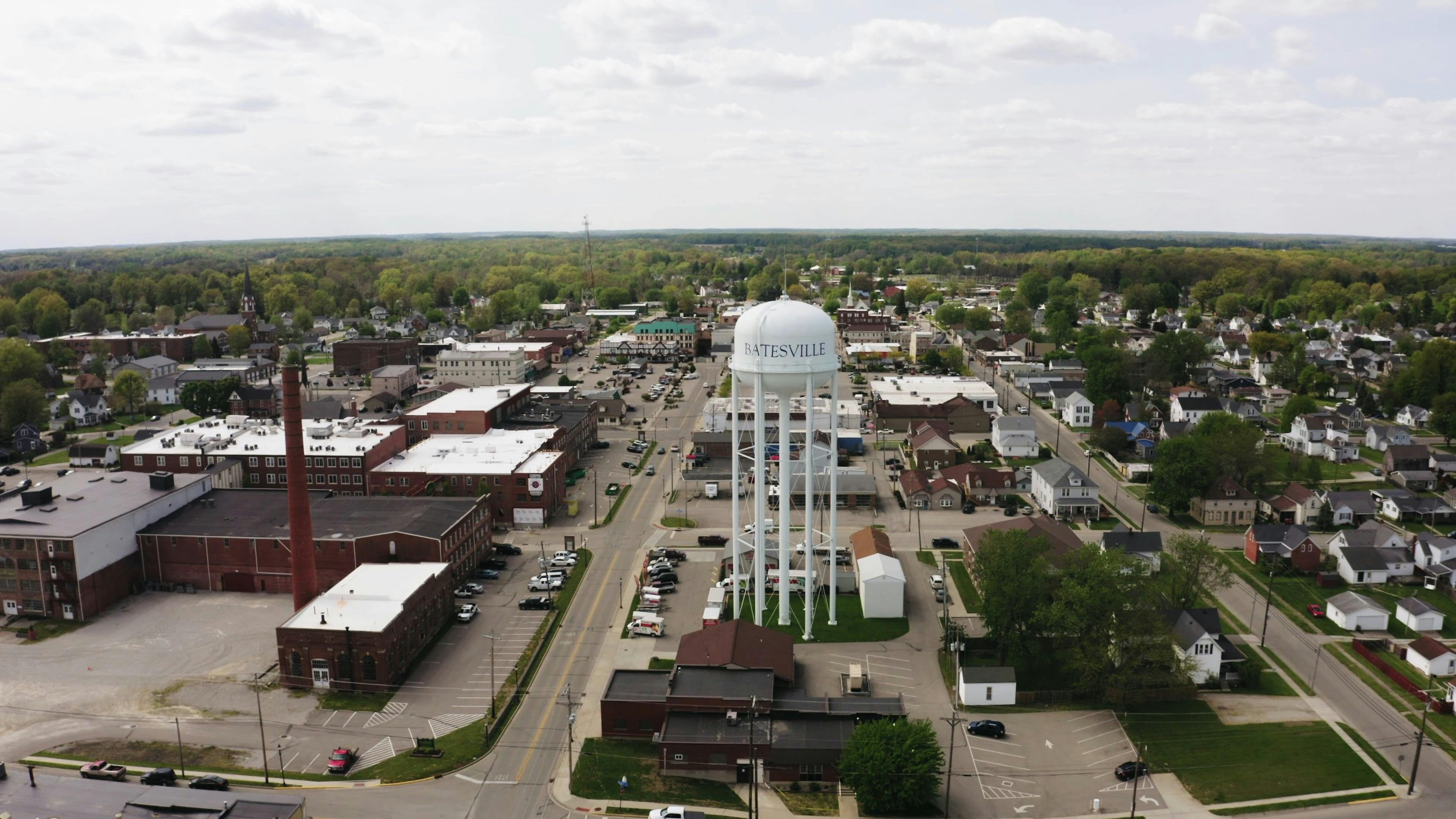 The Water Tank Landmark In Batesville Indiana · Free Stock Video