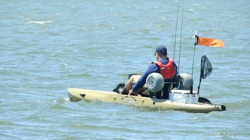 A Man Paddling on the Water