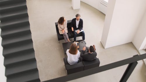 Four People Having a Meeting