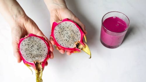 A Person Preparing a Dragon Fruit Juice