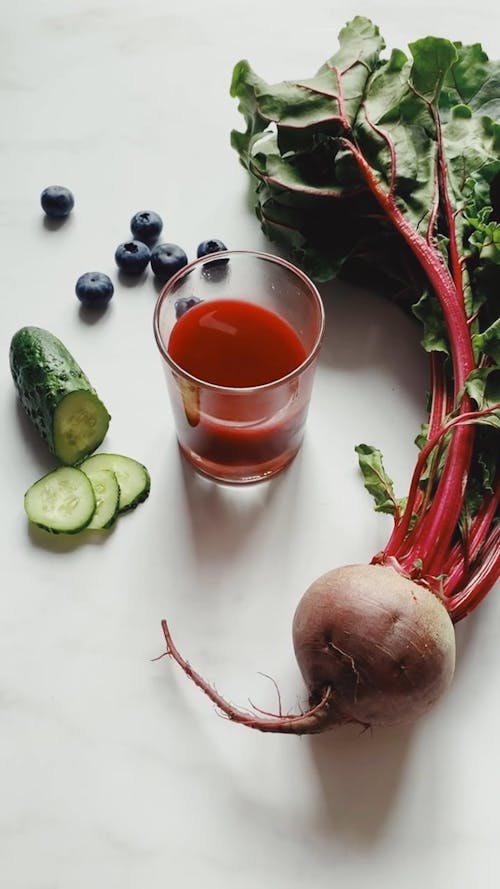 Fresh Vegetables and Detox Juice on the Table