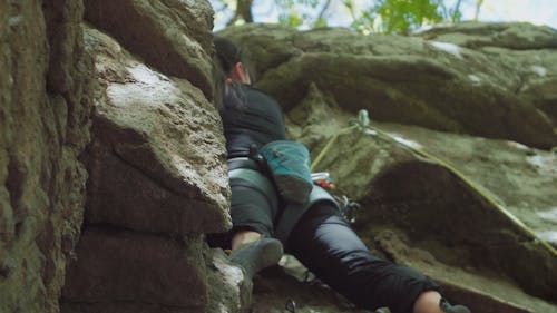 Woman Doing Rock Climbing