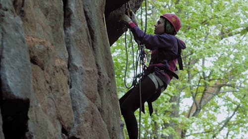 Woman Doing Rock Climbing