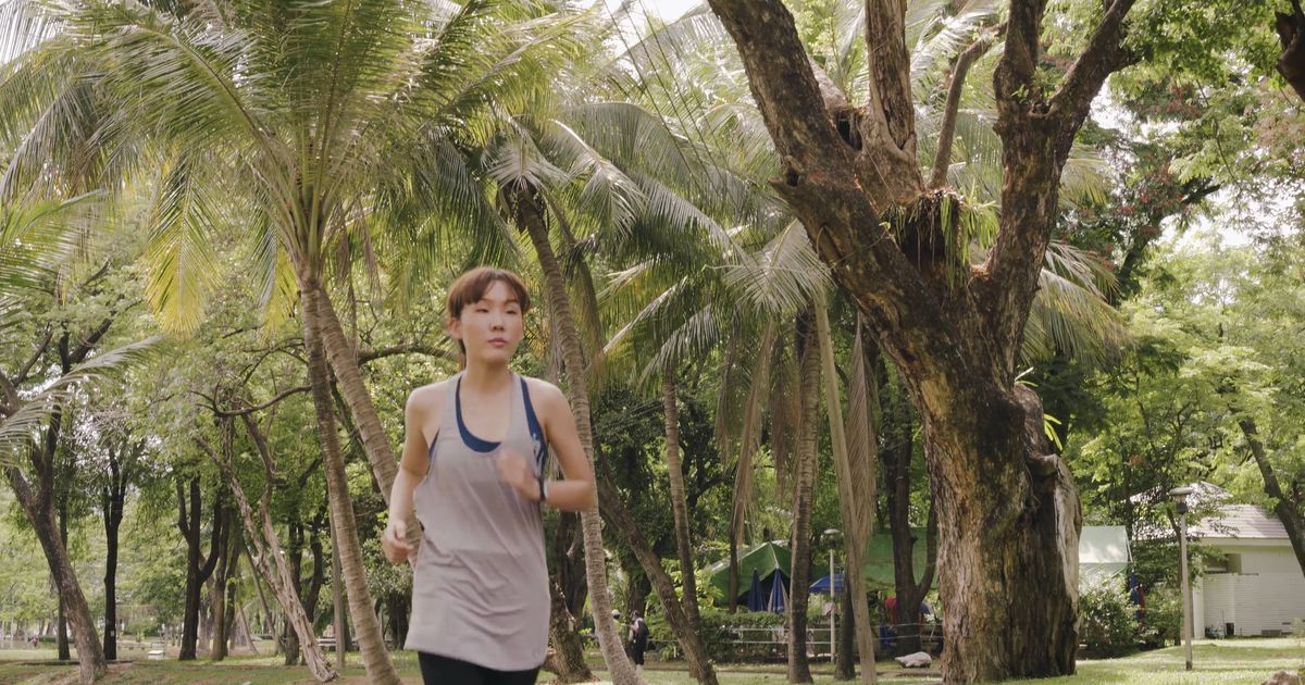 woman running in the park 4457547