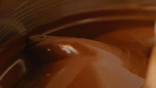 A Close-Up Video of a Chocolate Being Mixed