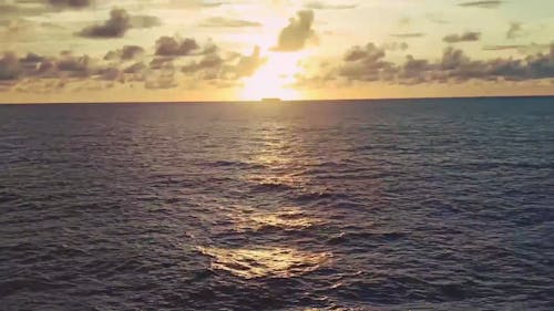 Tracking Shot of a Sunset at Sea
