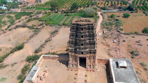 Aerial View of an Ancient Hindu Temple
