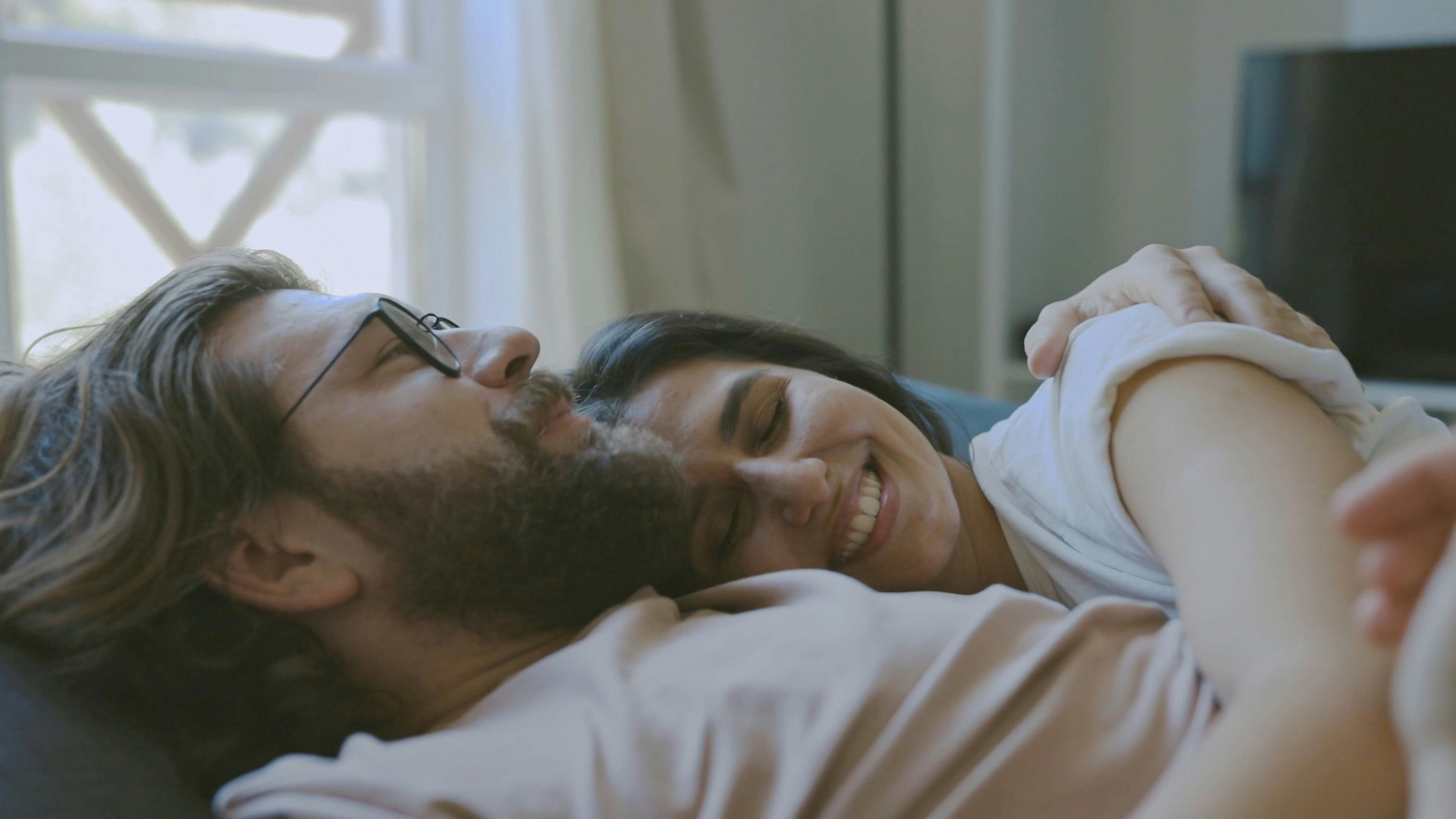 Couple Cuddling in Bed · Free Stock Video