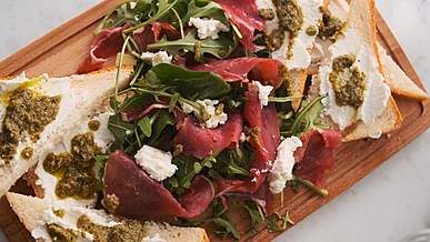 healthy salad and breads