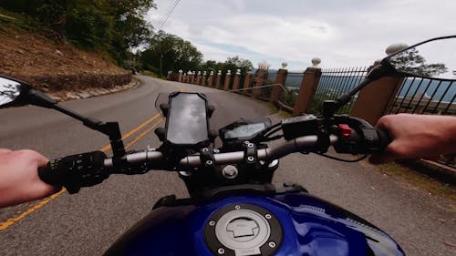 Man Riding a Motorcycle