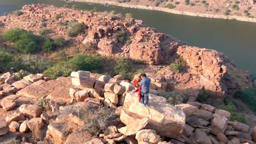 Couple on Top of the Mountain