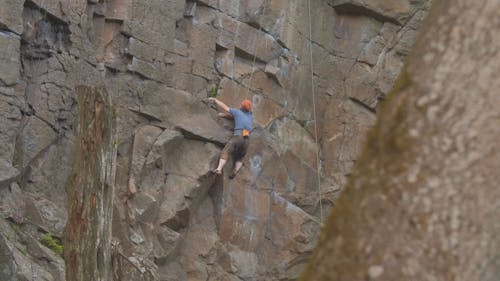 Man Climbing the Rock Mountain