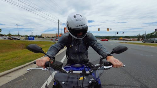Person Riding Motorcycle