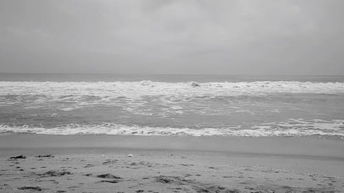 Ocean Waves in Black and White Footage