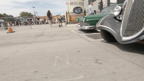 Man Driving A Vintage Car