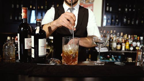 Bartender Making a Drink