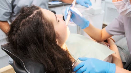 Woman Getting a Dental Cleaning