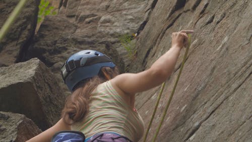 Woman Doing Rock Climbing