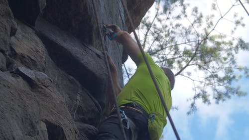 Man Doing Rock Climbing