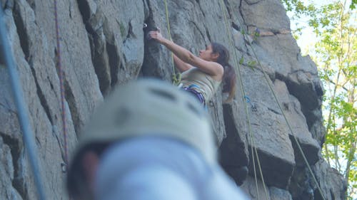 Woman Doing Rock Climbing