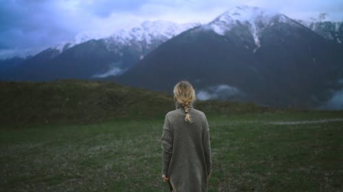 Woman Walking in the Field