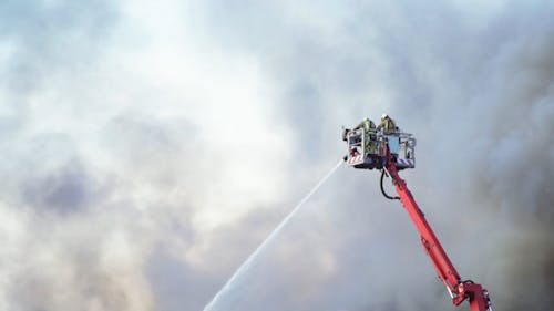 Firefighters Spraying Water