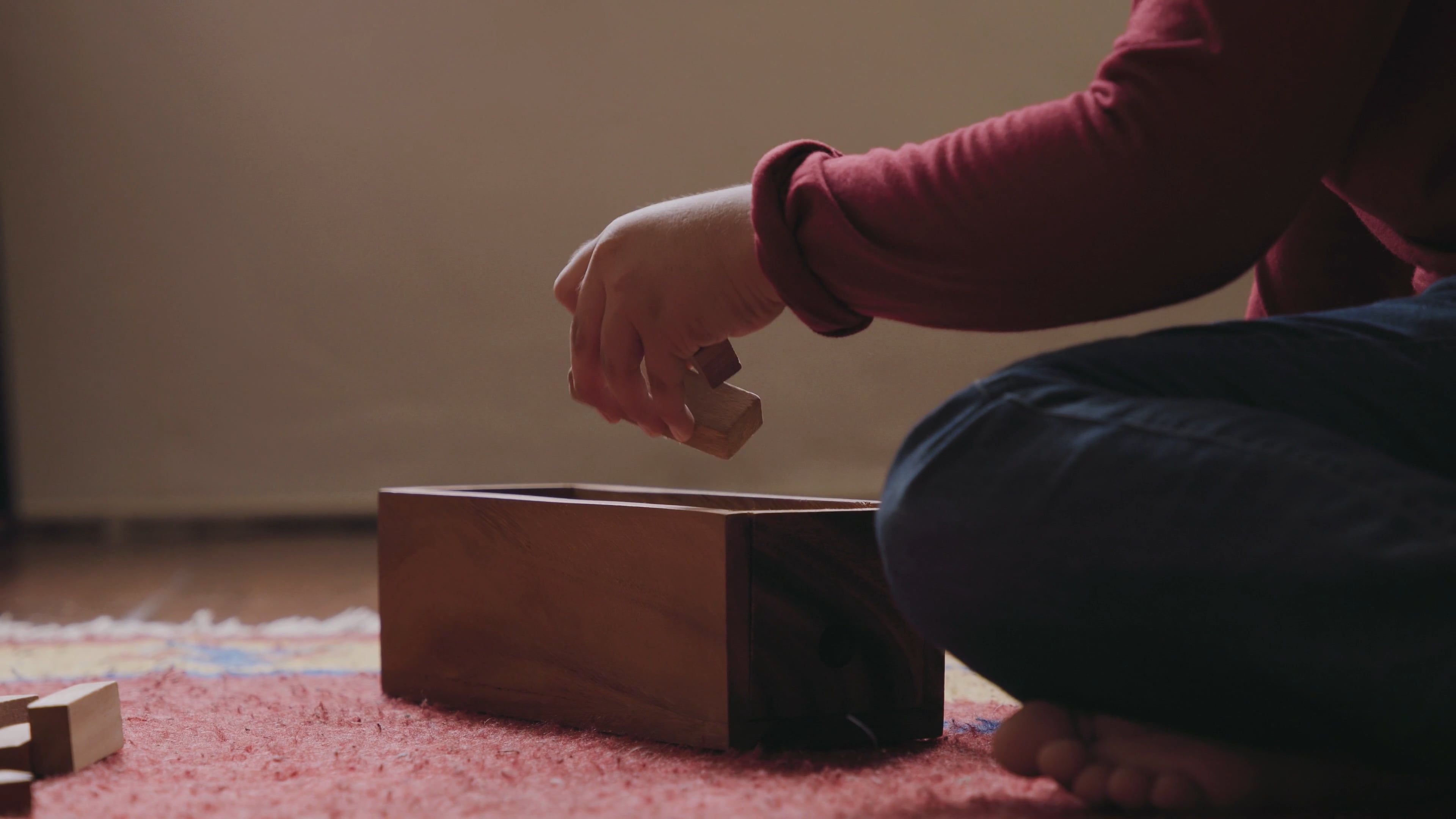 Putting Wooden Blocks on Wooden Box Free Stock Video Footage, Royalty ...