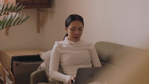 Woman Using Her Laptop