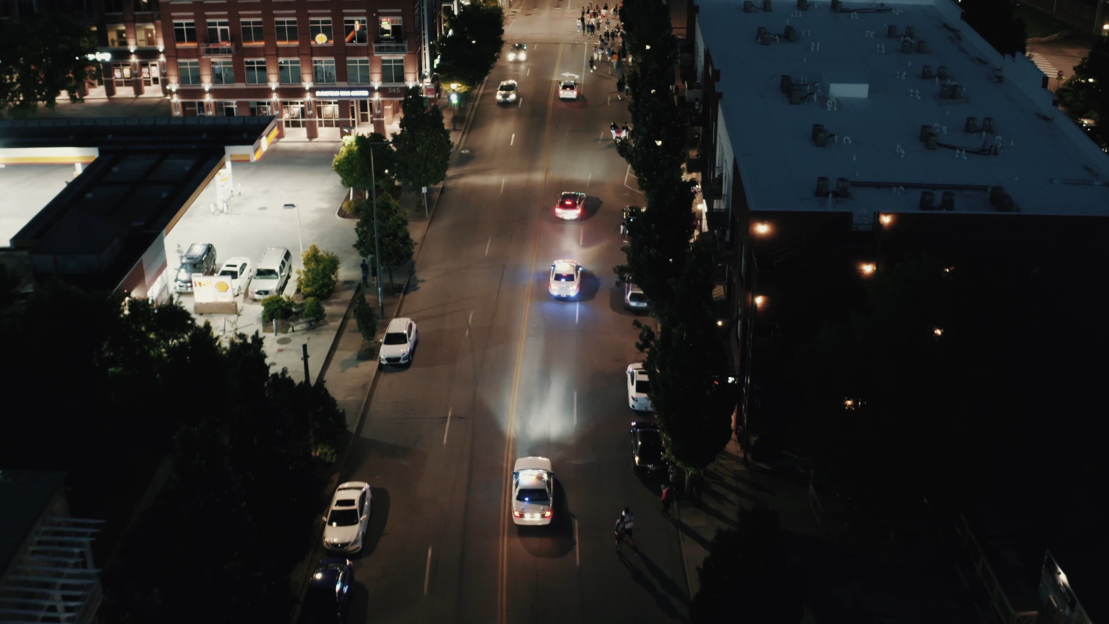 A Drone Footage of Moving Cars at Night Free Stock Video Footage ...
