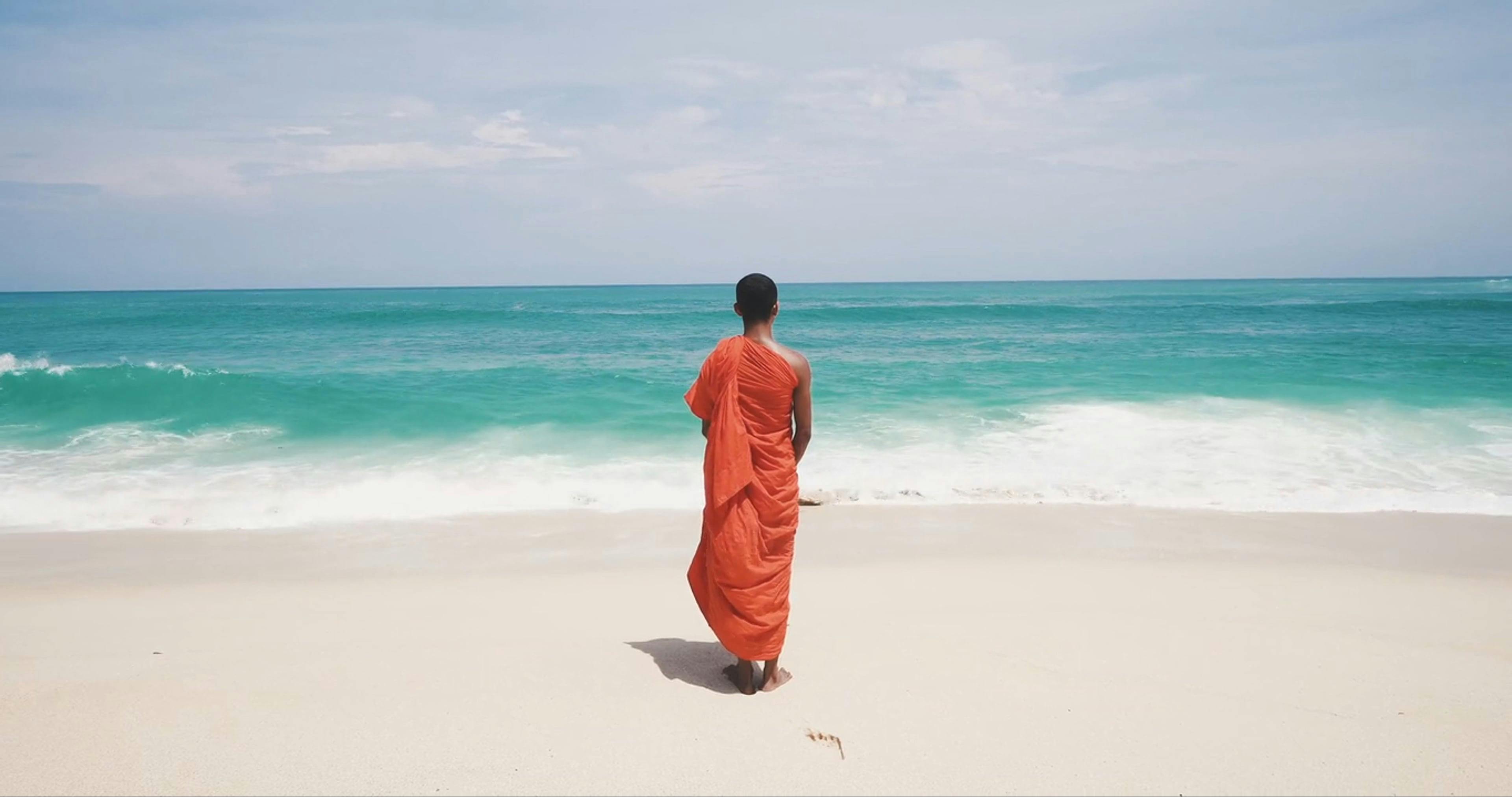 Back View of a Man Standing on the Beach · Free Stock Video