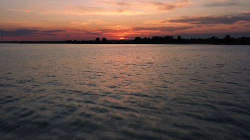 The Sunset View Captured By A Drone Camera