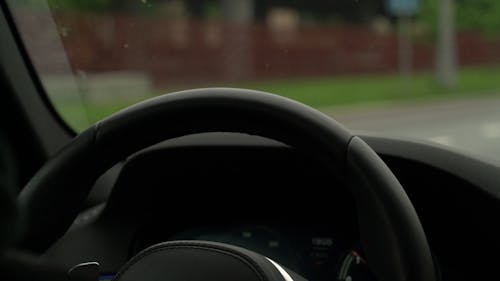 Close-up Video Of A Steering Wheel
