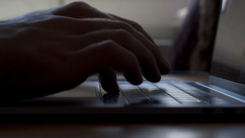 Person Typing on a Laptop