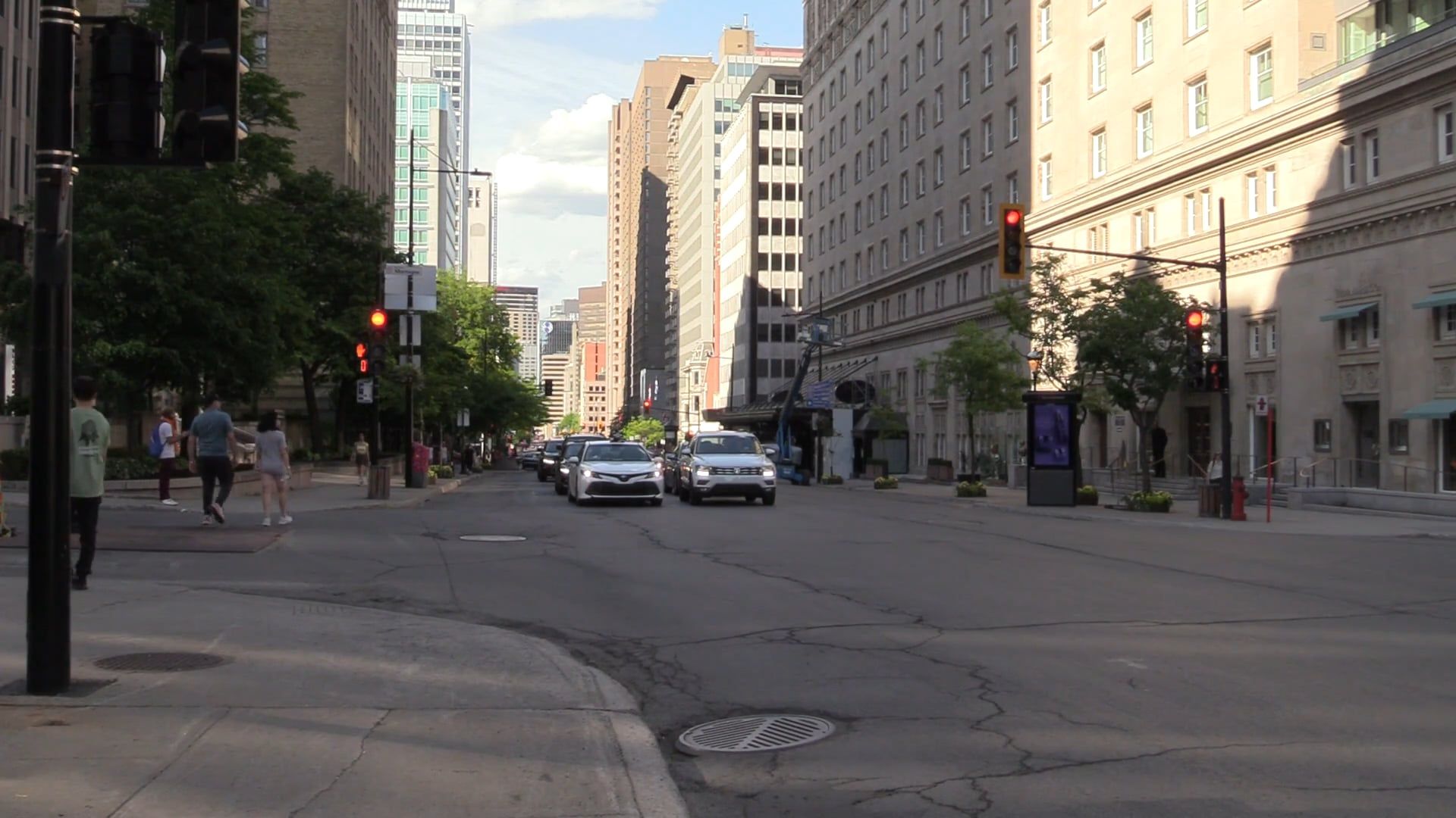 An Intersection in Downtown Montreal Free Stock Video Footage, Royalty ...