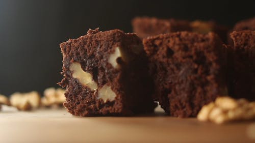 Close-up Video of a Chocolate Brownies