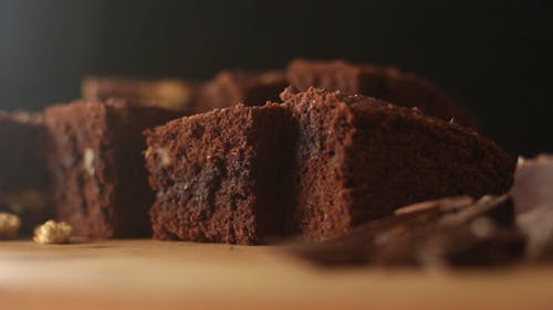 Close-up Video of a Chocolate Brownies