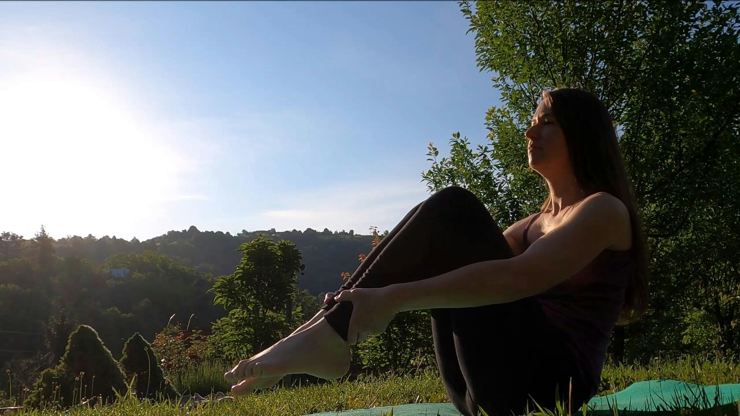 A Woman Doing a Stretching Exercise · Free Stock Video