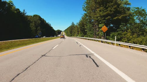 A Vehicle Traveling On Timelapse Mode